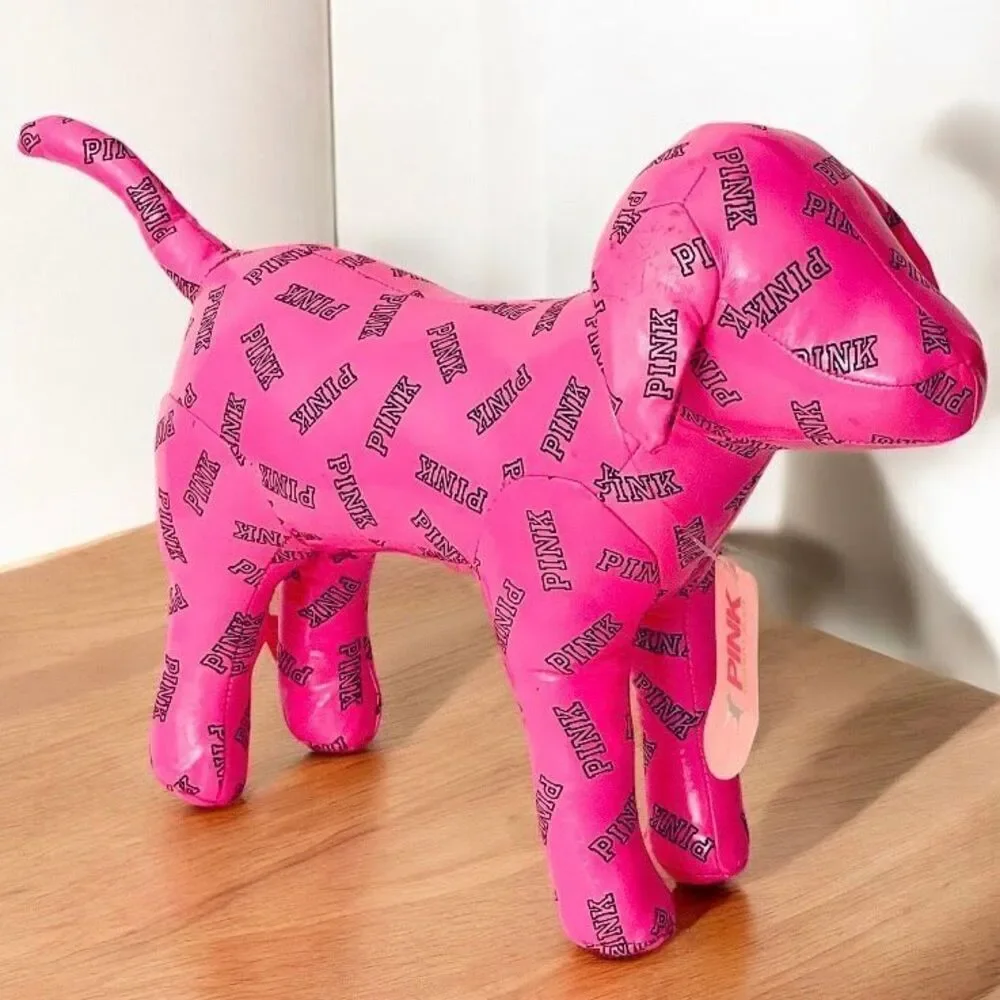 NWT Vintage RARE! Victoria's Secret PINK Jumbo Huge Giant 14” Pink Signature DOG